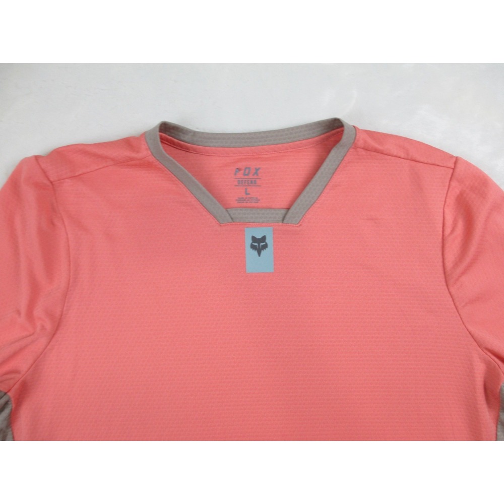 Fox Shirt Womens Large Pink Lightweight Motorcross Defend Jersey Long Sleeve* - Picture 3 of 11